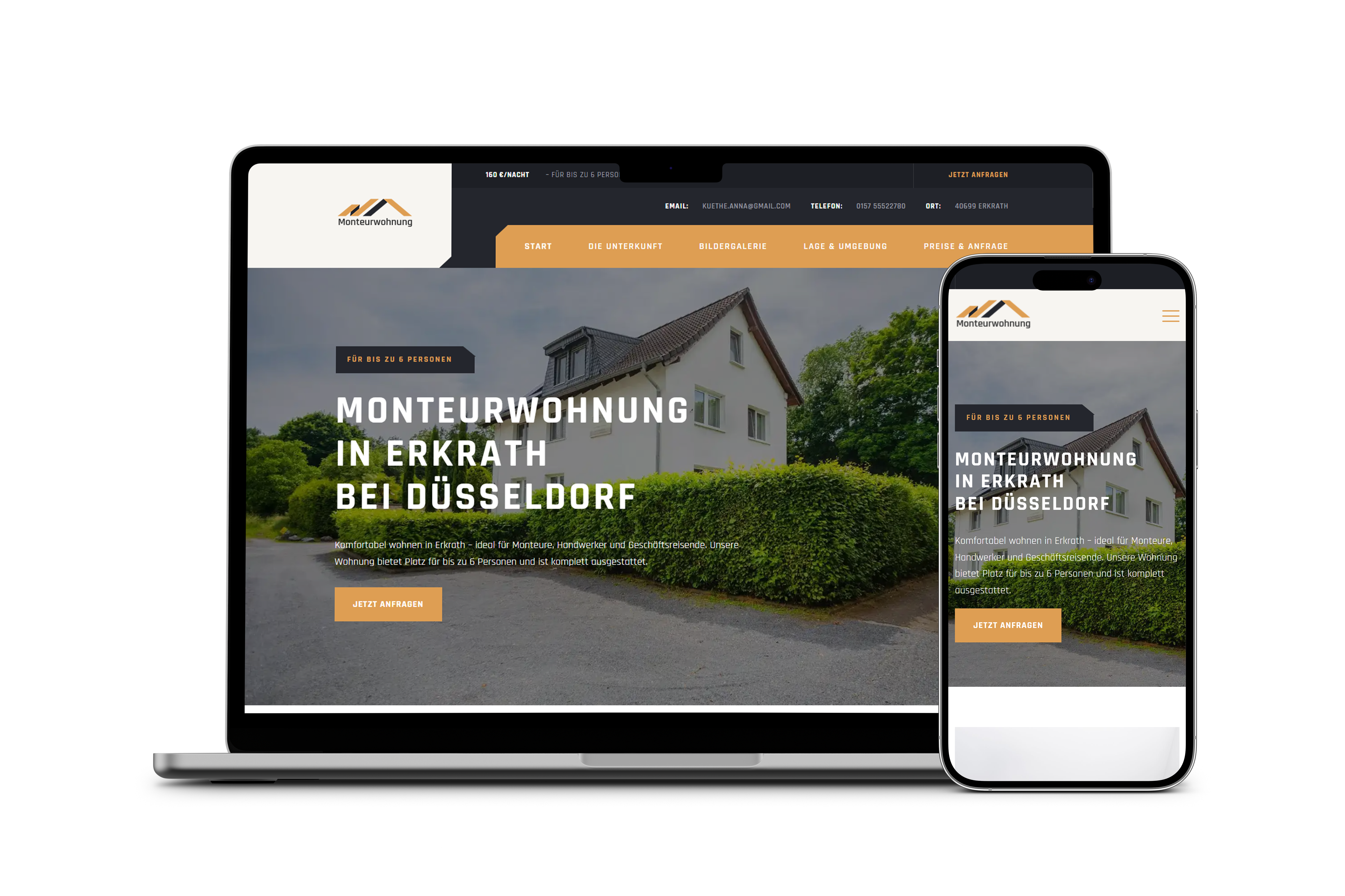 Monteurwohnung Erkrath Mockup